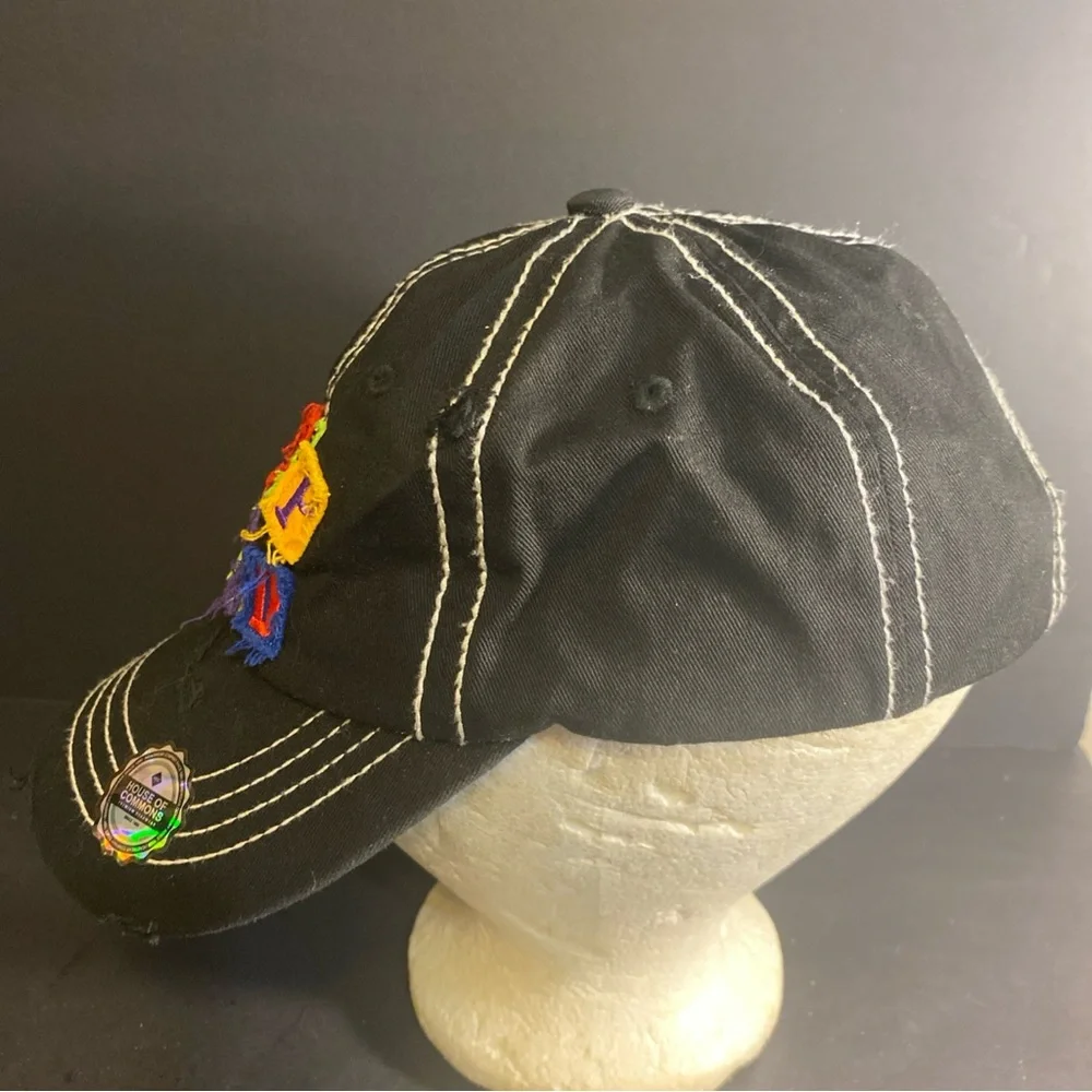 House Of Commons‎ “Drip Hard” Adjustable Hat Distressed OSFM Patchwork Nos
